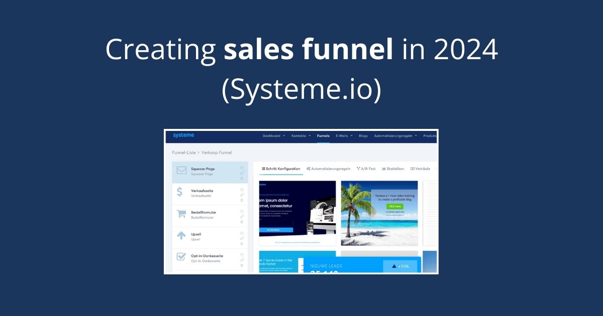 Creating sales funnel (Systeme.io)