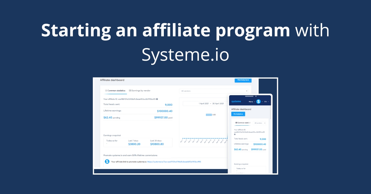 Starting an affiliate program with Systeme.io