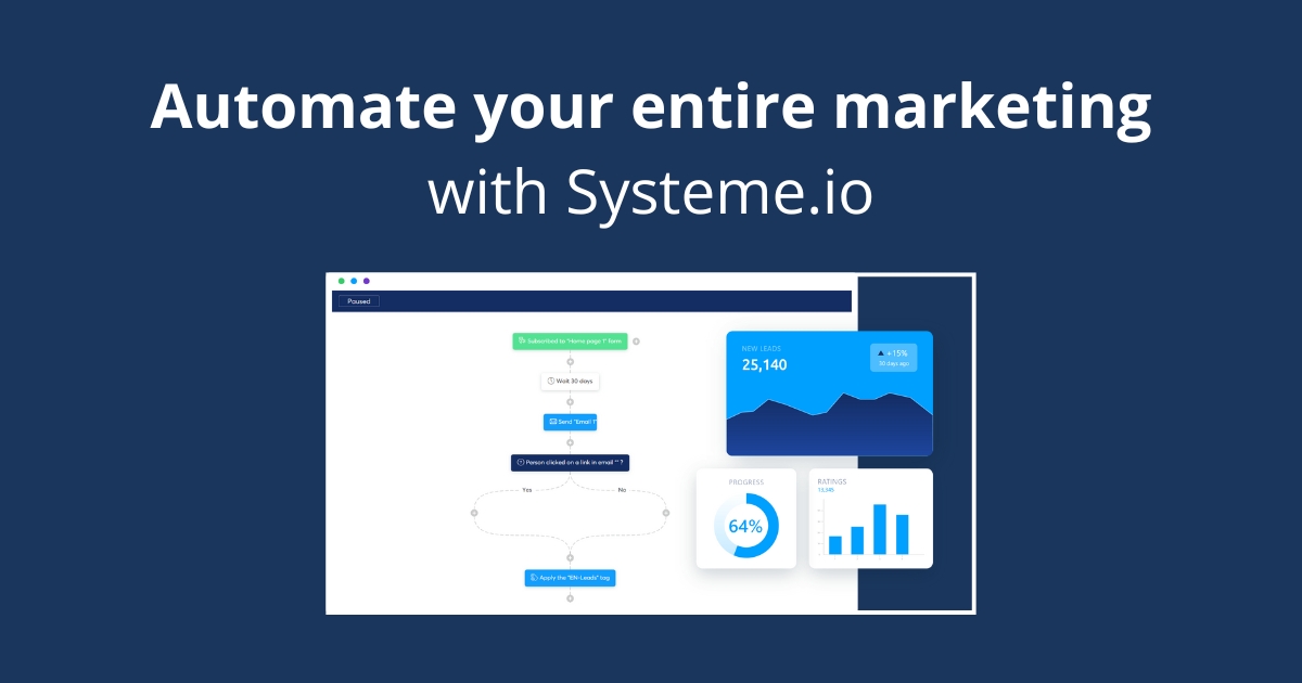 Automate your entire marketing with Systeme.io